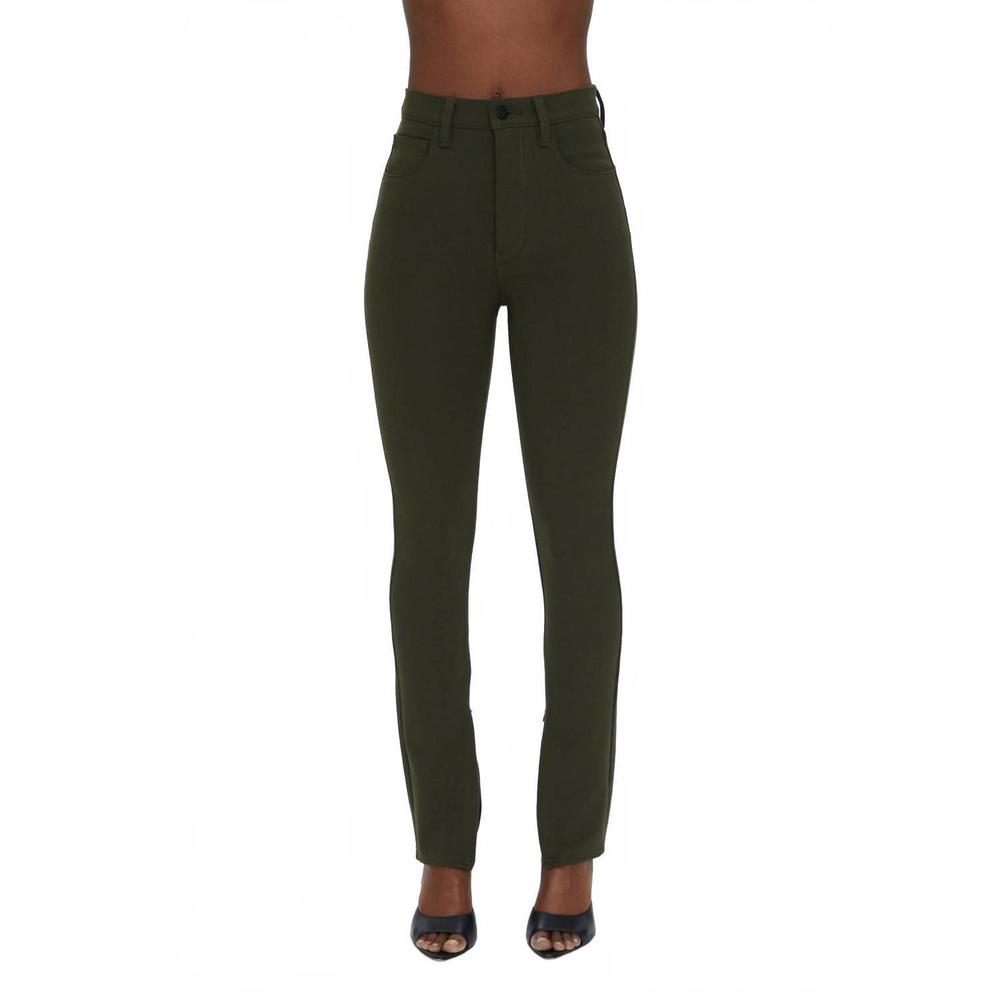 NEW PISTOLA kendal high rise skinny scuba jeans with zippers in forest